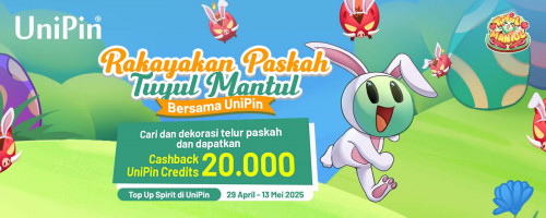 [Hari Raya Paskah] Dekorasi Telur dan Top Up TuyulMantul di UniPin -  Dapatkan Cashback 50% UniPin Credits
